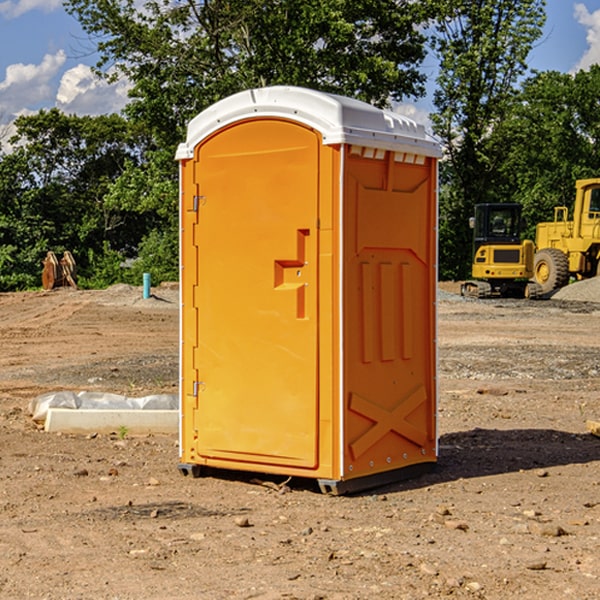 how often are the portable restrooms cleaned and serviced during a rental period in Flute Springs Oklahoma